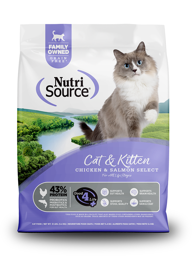 Nutrisource GF Cat &amp; Kitten Chicken &amp; Salmon Select 12 lb