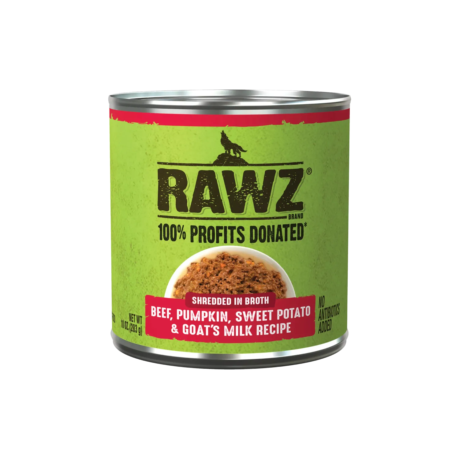 Rawz Dog Can Shredded Beef, Pumpkin, Sweet Potato, &amp; Goat Milk 10 oz