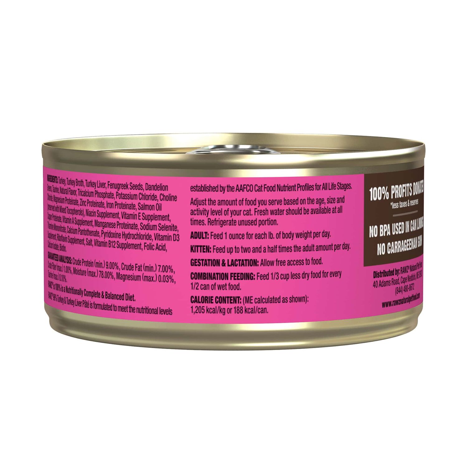 Rawz Cat Can Turkey &amp; Liver Pate 3 oz