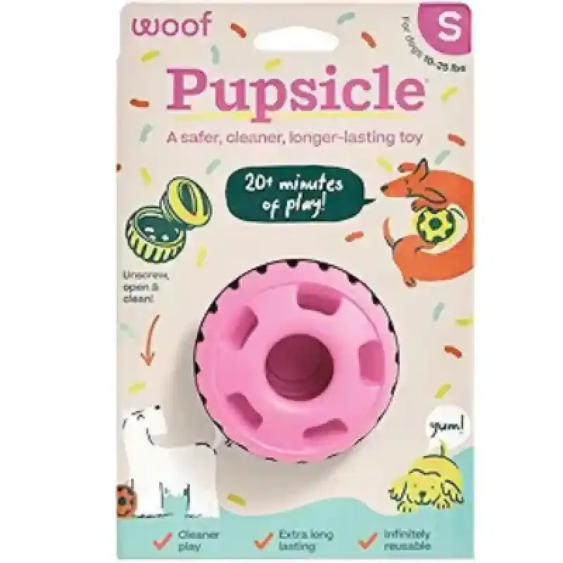 WOOF Pupsicle Toy Birthday Pink Sm