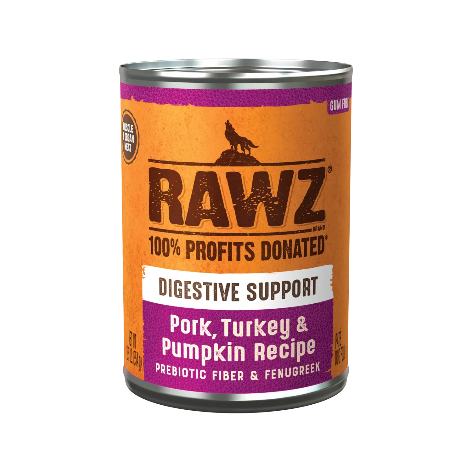 Rawz Dog Can Digestive Pork/Turk/Pump Pate 12.5 oz