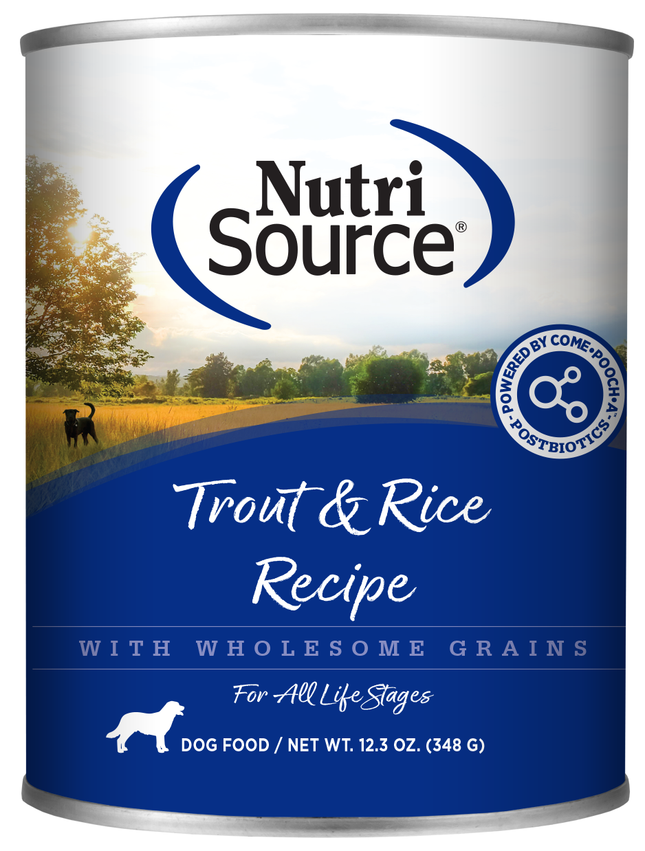 Nutrisource Dog Can Trout &amp; Rice 12.3 oz (new)
