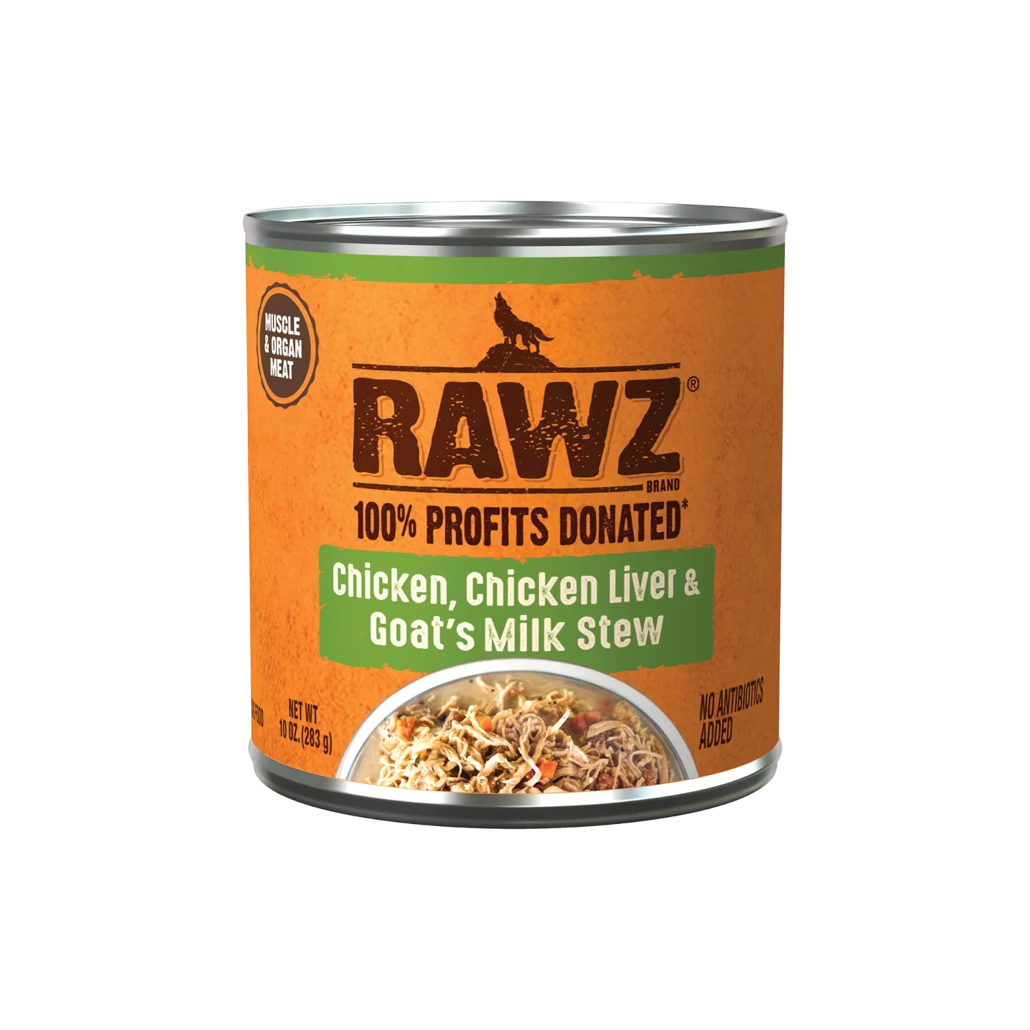 Rawz Dog Can Stew Chicken, Chicken Liver, &amp; Goat Milk 10 oz