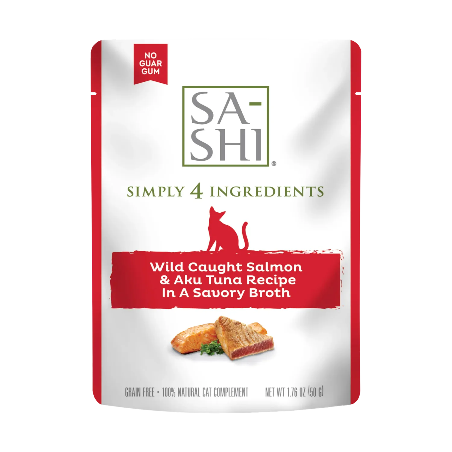 SA-SHI Salmon &amp; Tuna In Broth Cat Pouch 1.76 oz