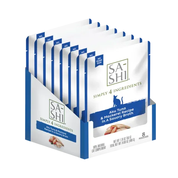 SA-SHI Tuna &amp; Mackeral In Broth Cat Pouch 1.76 oz
