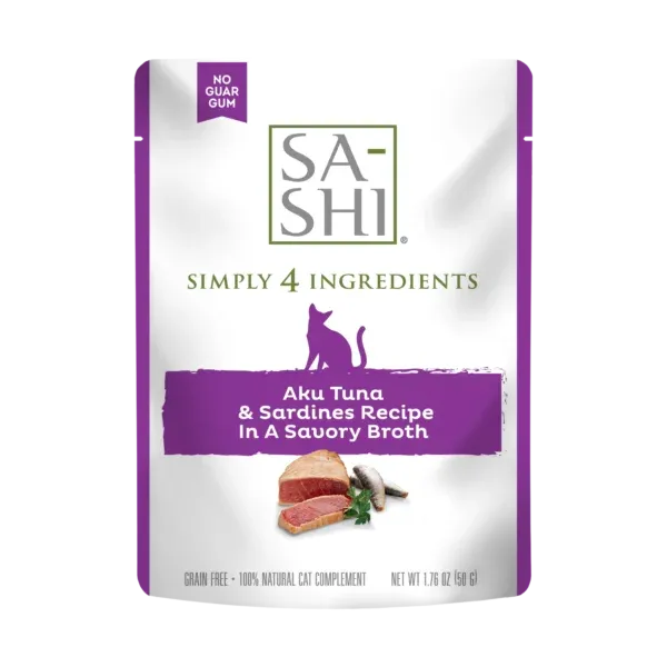 SA-SHI Tuna &amp; Sardines In broth Cat Pouch 1.76 oz