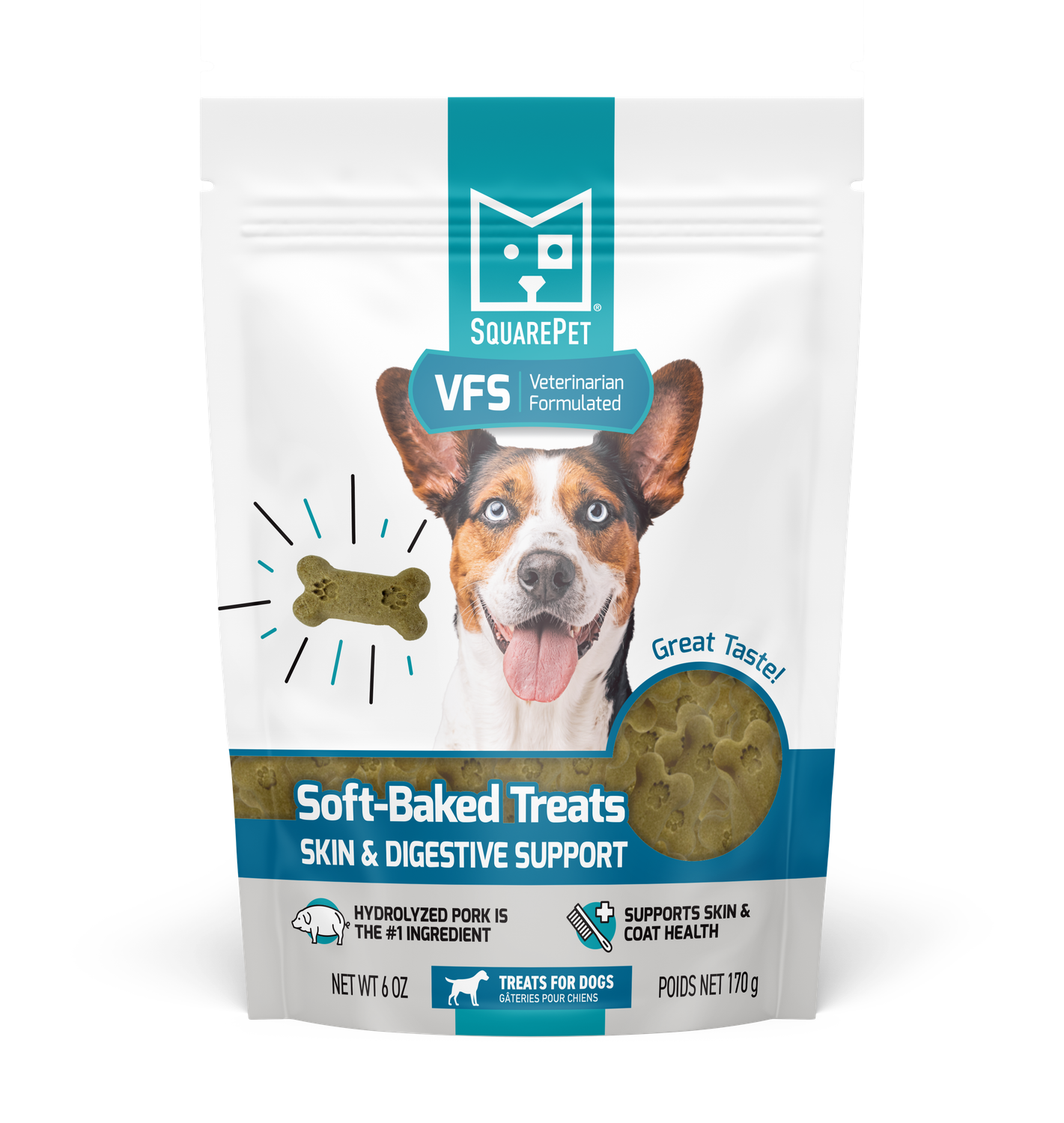 SquarePet Soft Baked Treats Skin&amp; Digestion 6 oz