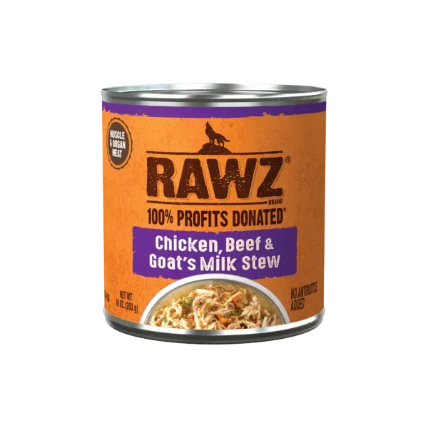 Rawz Dog Can Stew Chicken, Beef, &amp; Goat Milk 10 oz