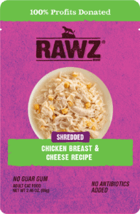 Rawz Shredded Chicken &amp; Cheese Cat Pouch 2.46 oz
