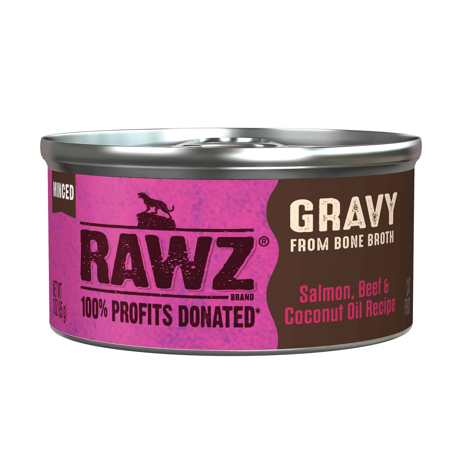Rawz Cat Can Gravy Salmon Beef &amp; Coconut  3 oz