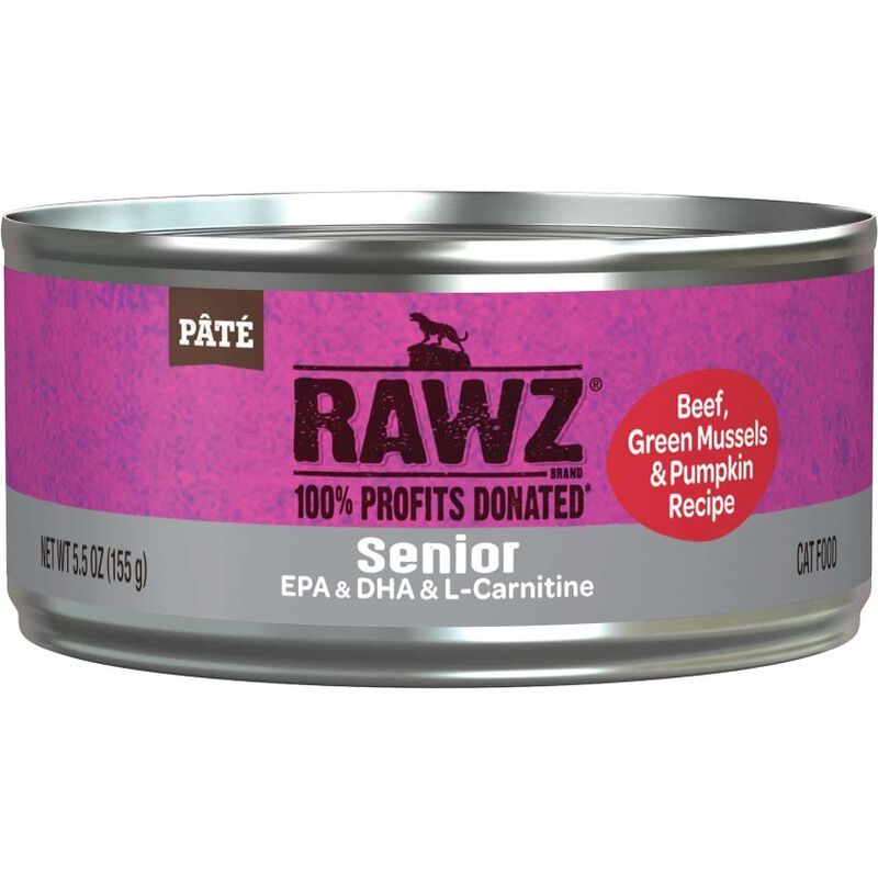 Rawz Cat Can Senior Beef, Mussels, &amp; Pumpkin Pate 5.5 oz