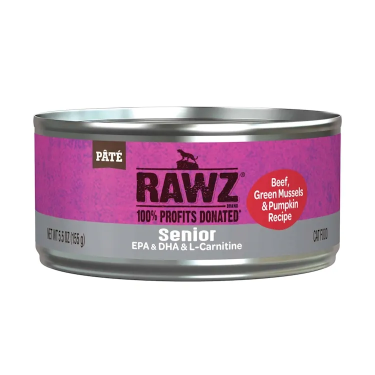 Rawz Cat Can Senior Beef, Mussels, &amp; Pumpkin Pate 5.5 oz
