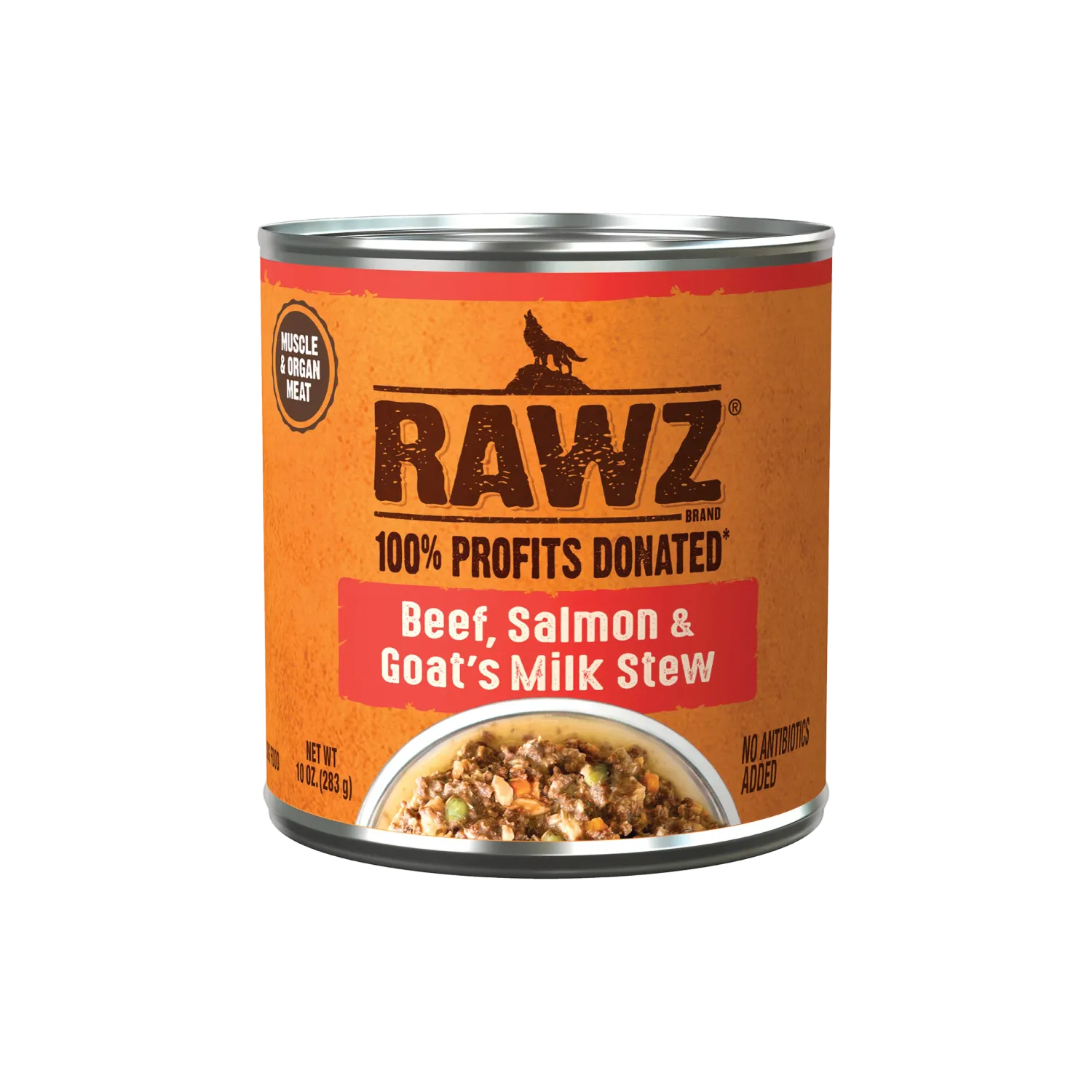 Rawz Dog Can Stew Beef, Salmon, &amp; Goat Milk 10 oz