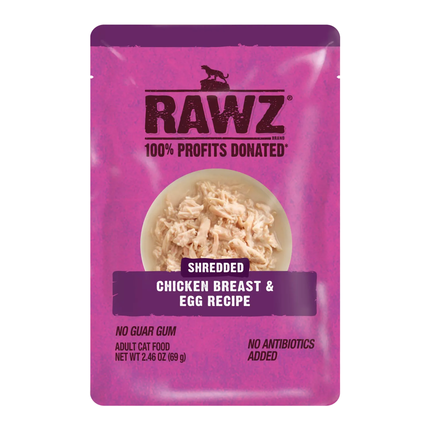 Rawz Shredded Chicken &amp; Egg Cat Pouch 2.46 oz
