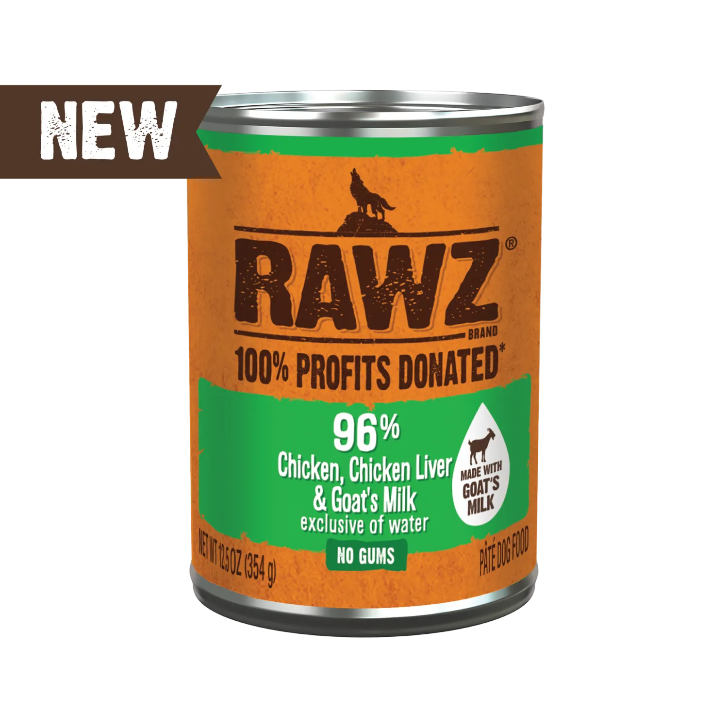 Rawz Dog Can Chicken, Chicken Liver &amp; Goat Milk Pate 12.5 oz