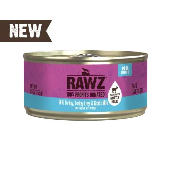 Rawz Cat Can Turkey, Turkey Liver &amp; Goat Milk Pate 5.5 oz