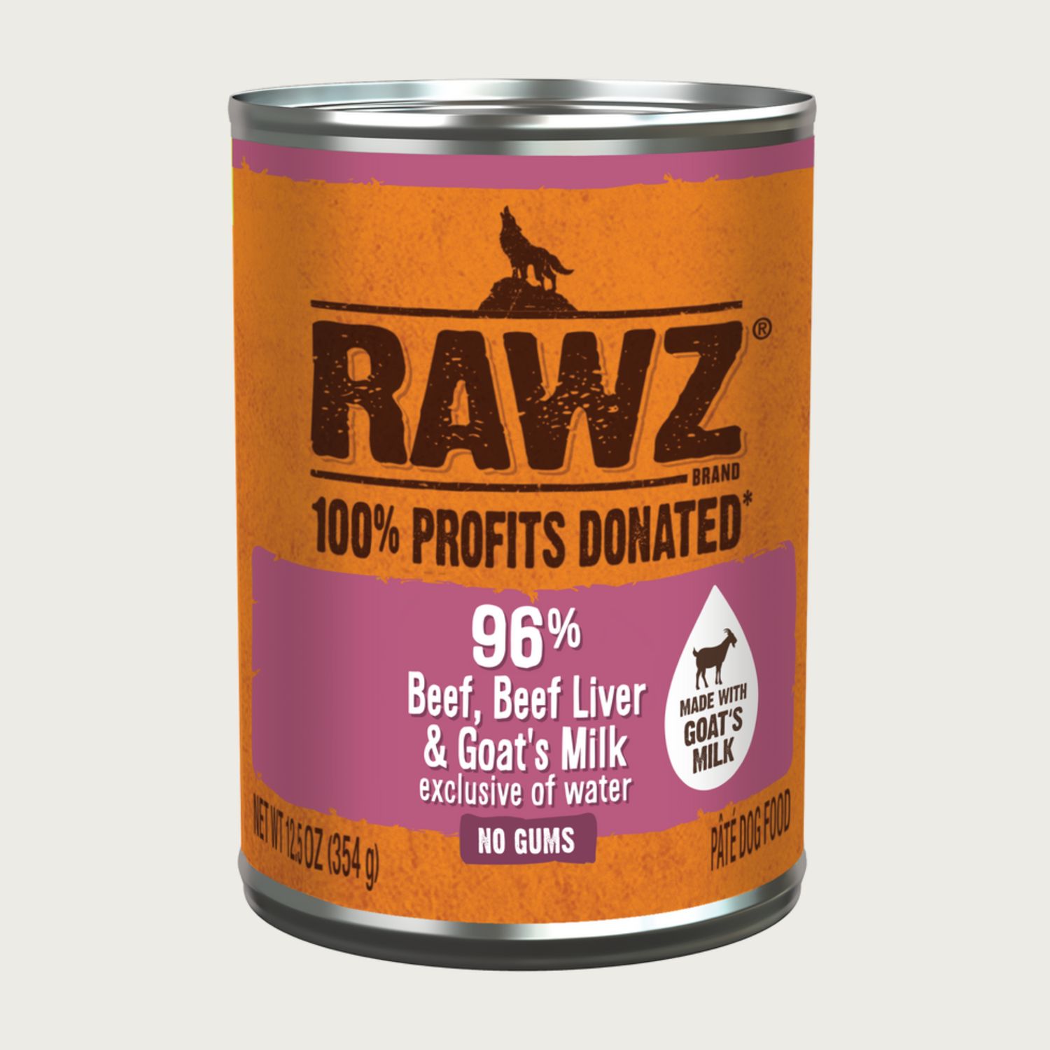 Rawz Dog Can Beef, Beef Liver &amp; Goat Milk Pate 12.5 oz