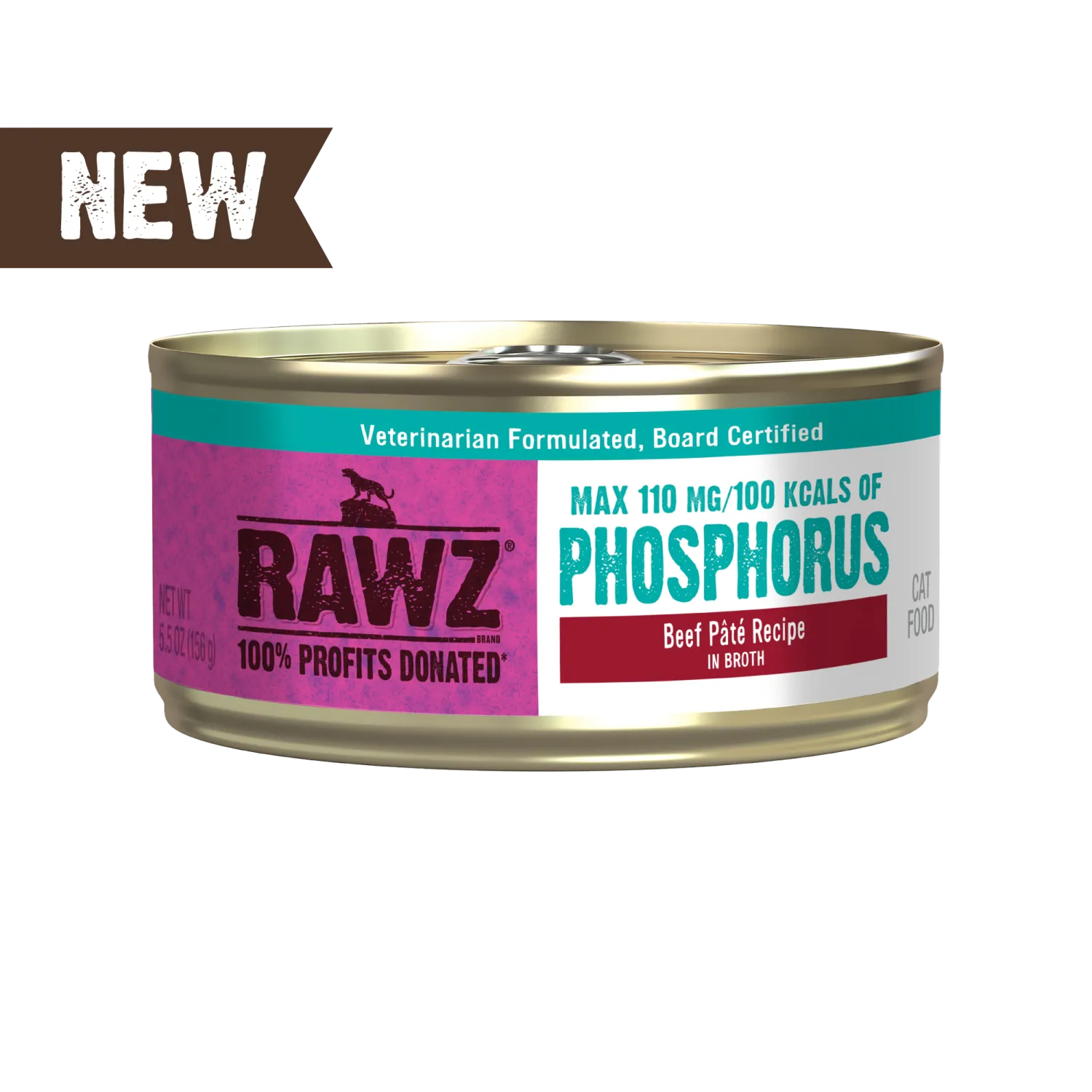 Rawz Cat Can Low Phos Beef Pate 5.5 oz