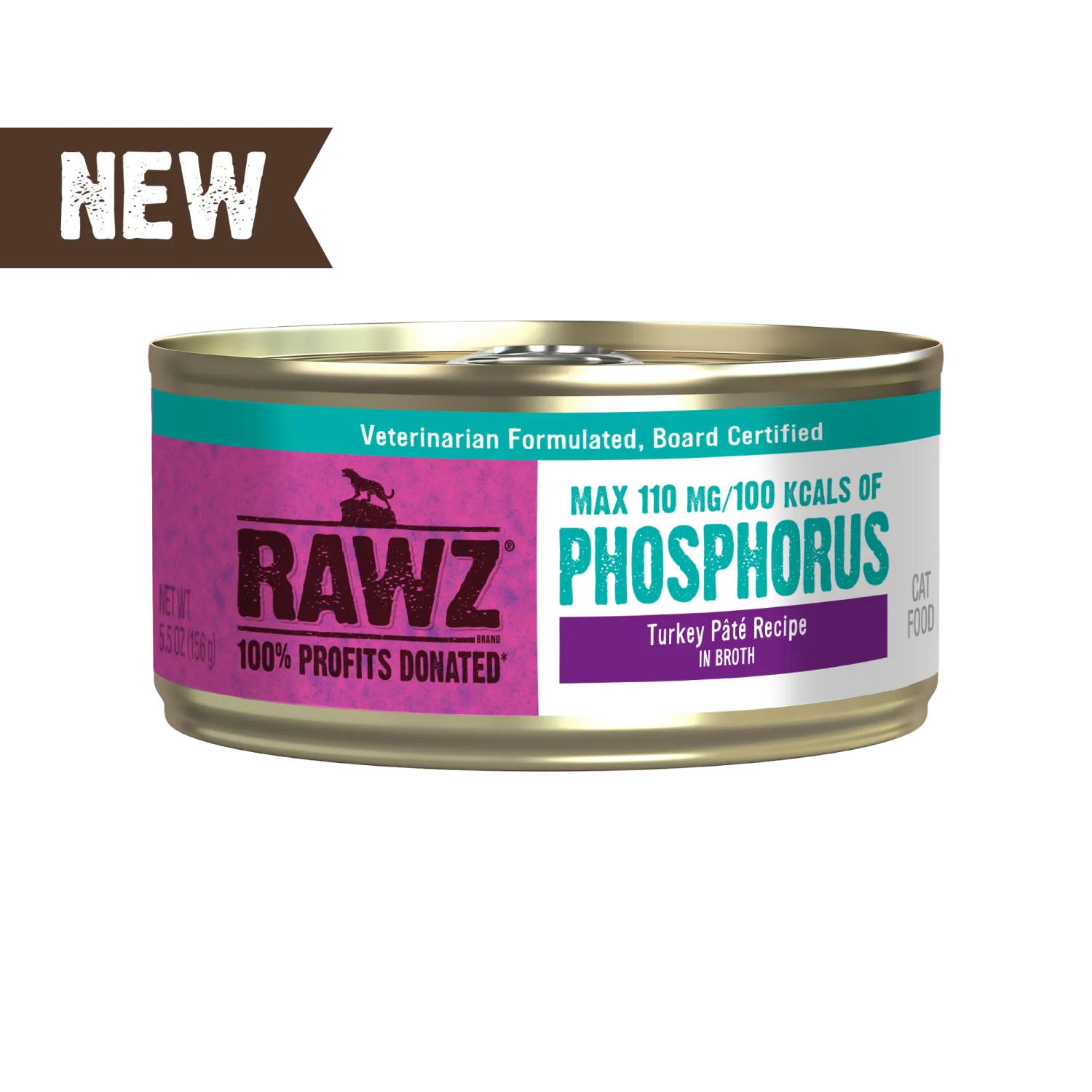 Rawz Cat Can Low Phos Turkey Pate 5.5 oz