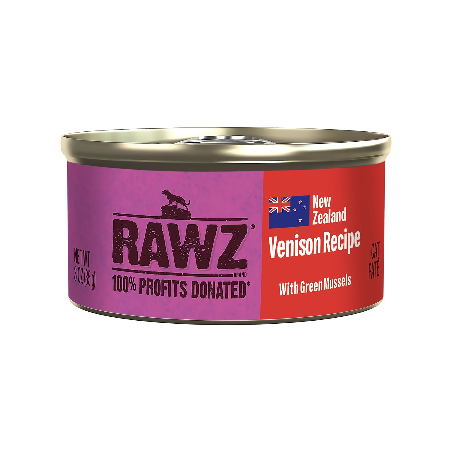 Rawz Cat Can Venison &amp; Green Mussels Pate 3 oz