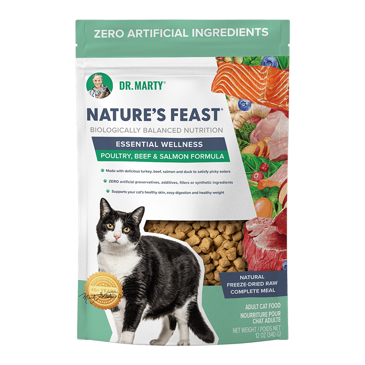 DM Nat. Feast Ess. Wellness Cat Beef, Salmon,Poultry 12 oz