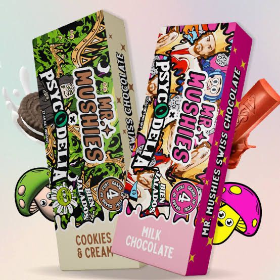 Mr Mushies Mushroom Chocolate Bars