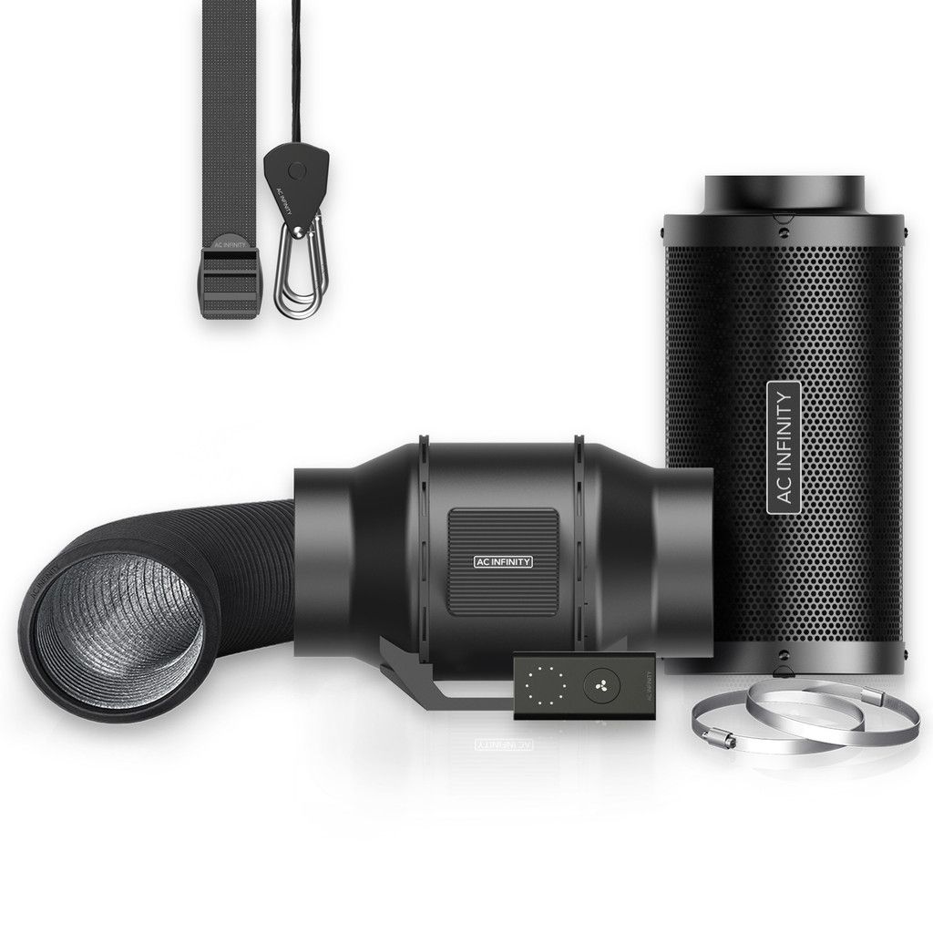 AIR FILTRATION KIT S6 6" INLINE FAN WITH SPEED CONTROLLER, CARBON FILTER &amp; DUCTING COMBO