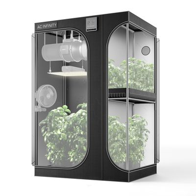AC Infinity CLOUDLAB 743D 2-in-1 Advance Grow Tent Thicker 1 in. Poles Density 2000D Diamond Mylar Canvas for Hydroponics Indoor Growing 48" x 36" x 72"