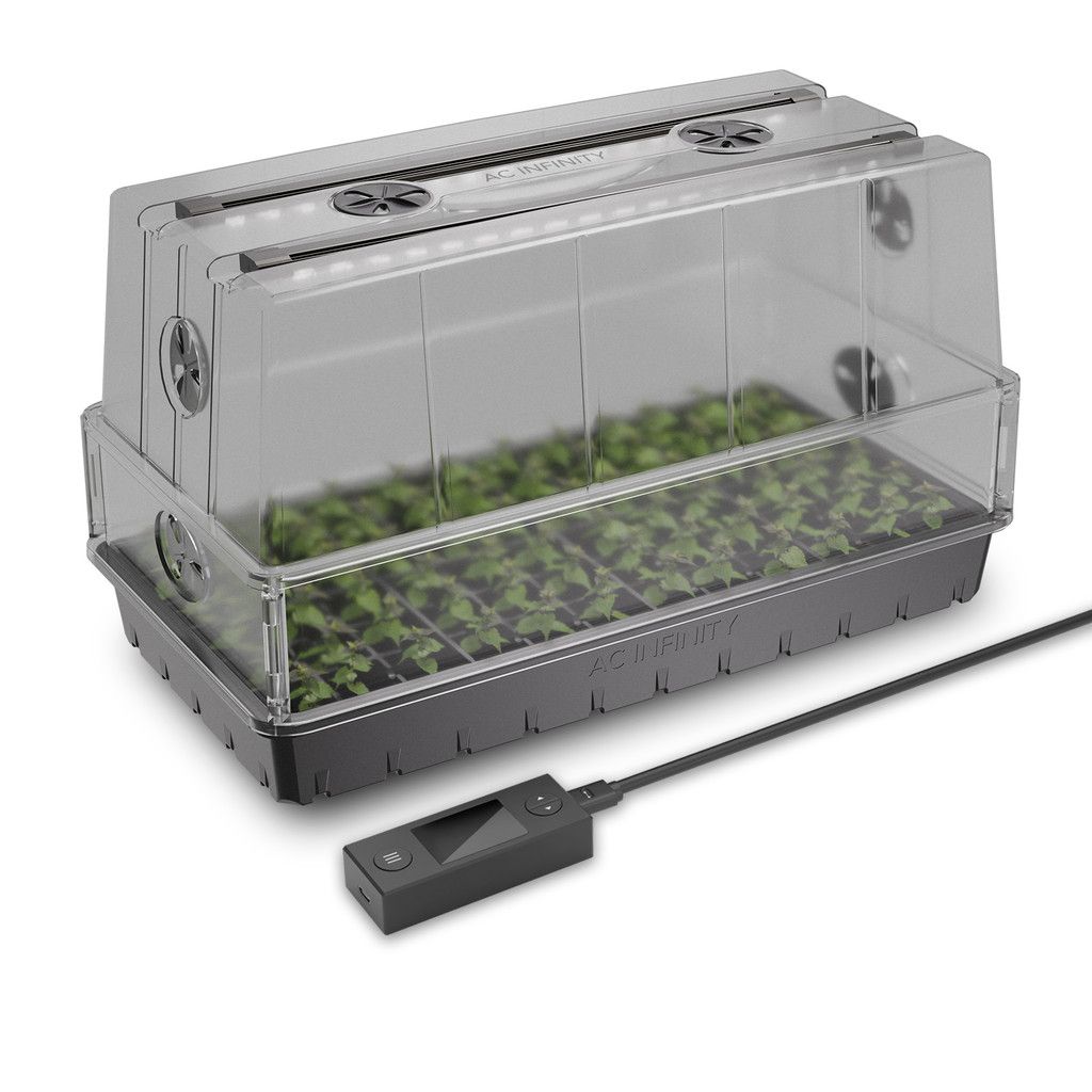 AC Infinity Humidity Dome, Germination Kit with LED Grow Light Bars, 6x12 Cell Seedling Tray