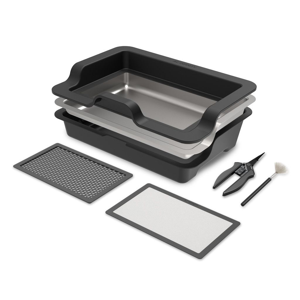 AC Infinity Large Trim Tray System 20-Inch, Interchangeable 3-Tray &amp; 2-Screen Kit, Ergonomically Designed for Lap or Table Trimming