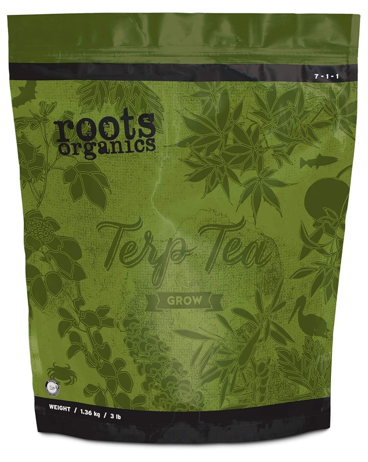 Roots Organics Terp Tea Grow Organic Fertilizer with Beneficial Bacteria and MyCorrhizae 7-1-1 NPK