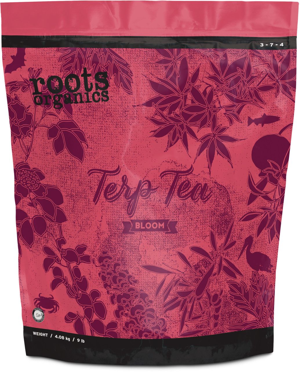 Roots Organics Terp Tea Bloom, Micronized Organic Fertilizer with Beneficial Bacteria and Mycorrhizae, 3-7-4 NPK