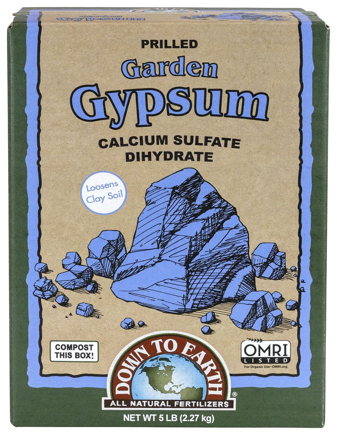Down to Earth Organic Garden Gypsum Calcium Sulfate