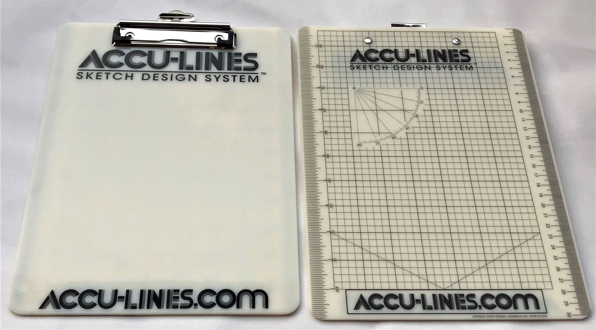 Accu-Lines Clipboard - Single clip on smooth side
