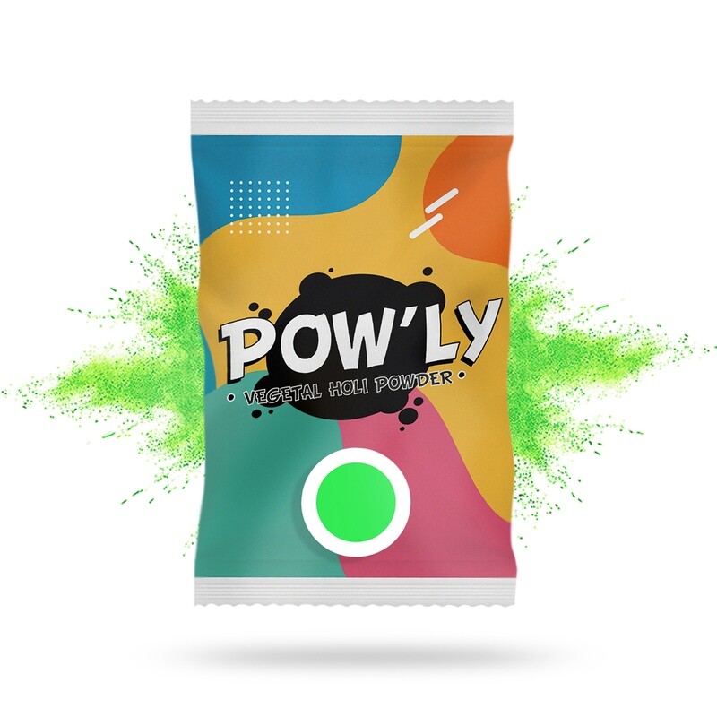 10 sachets VERT poudre colorée POW&#39;LY - 70g