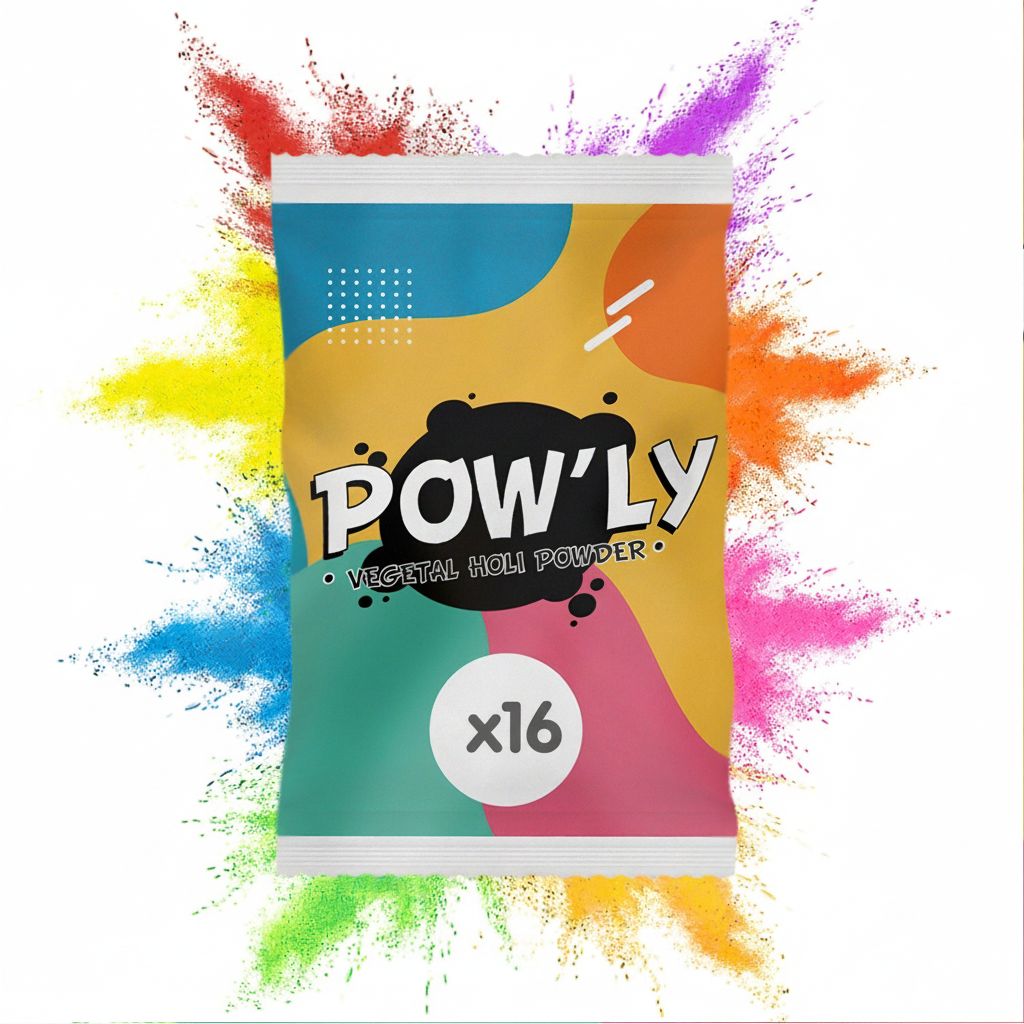 16 sachets de poudre POW'LY 70g de 8 couleurs