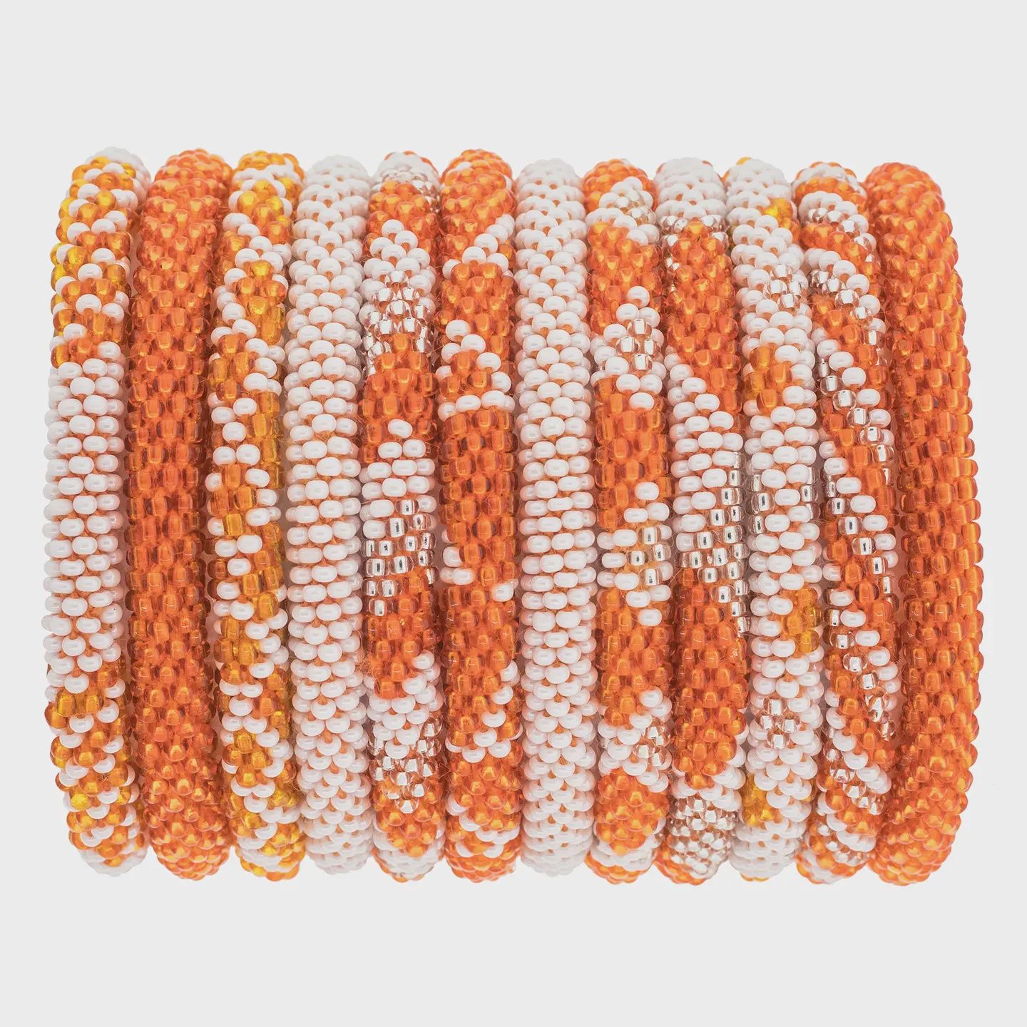 Roll-On®Game Day Bracelet Burnt Orange and White