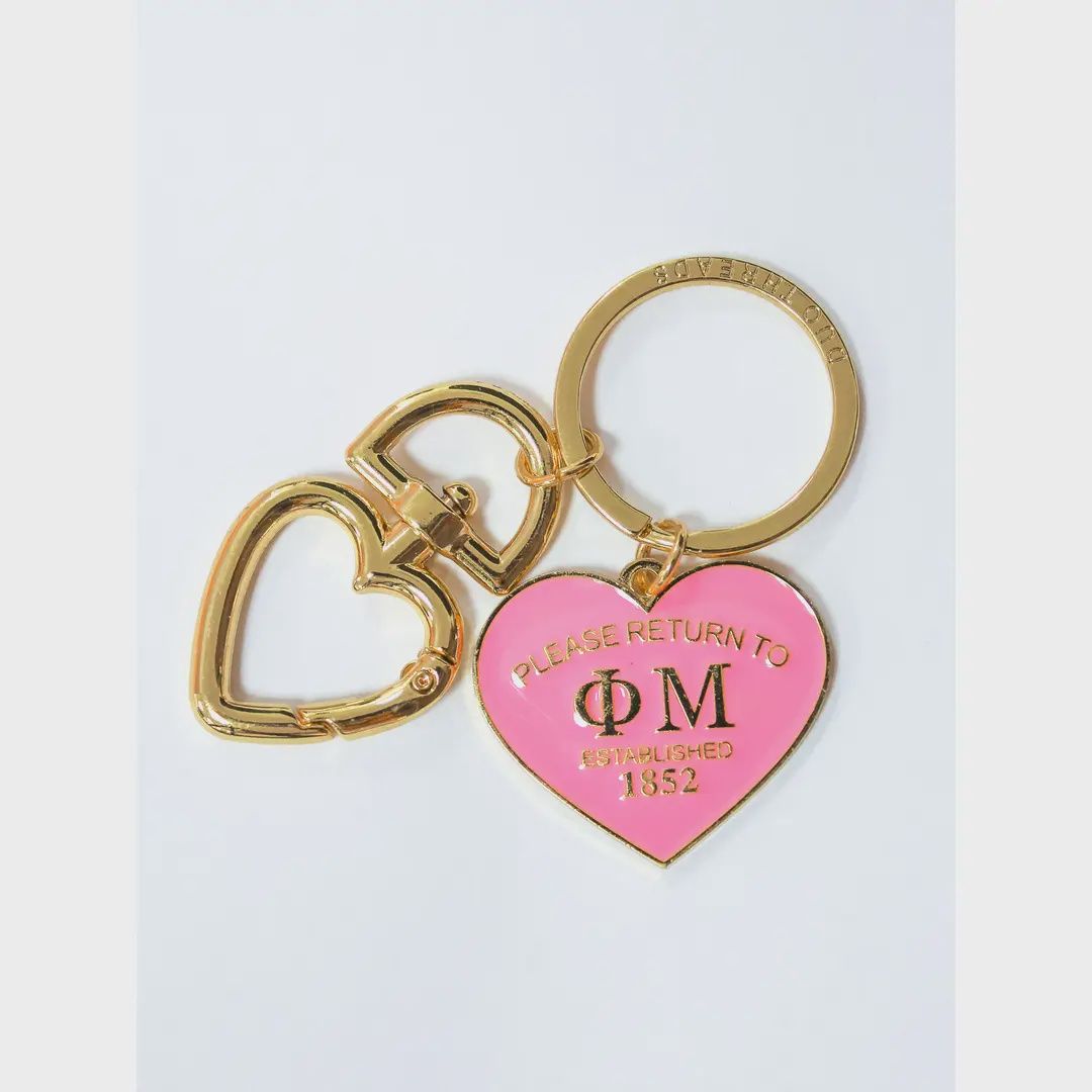 Phi Mu Please Return Sorority Key Ring