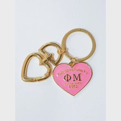 Phi Mu Please Return Sorority Key Ring