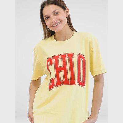 Sorority Varsity Arch Puff Tee - Chi Omega