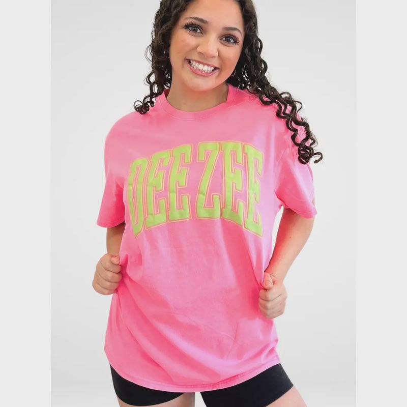 Delta Zeta Sorority Varsity Arch Puff Tee