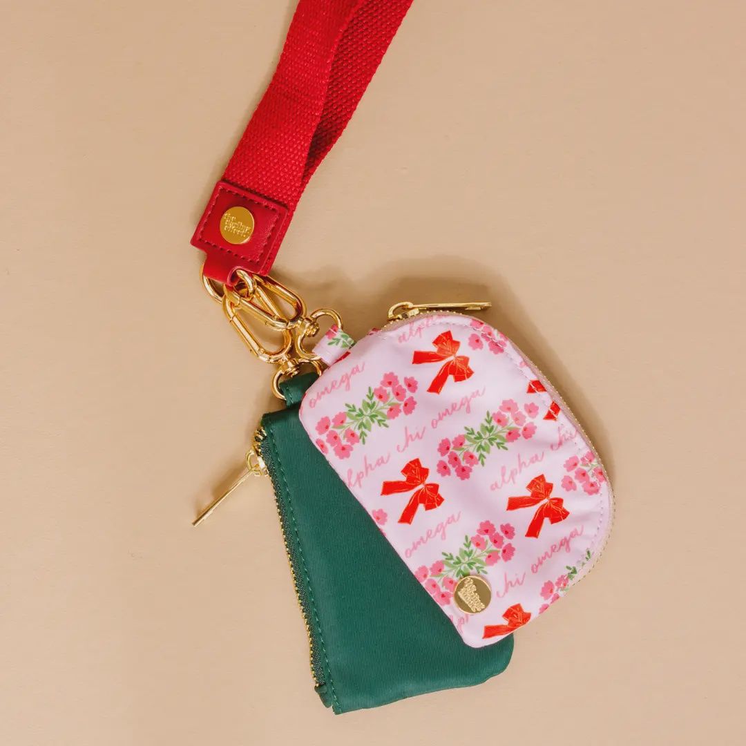 Sorority Dynamic Duo Pouch Wristlet, Sorority: Alpha Chi Omega
