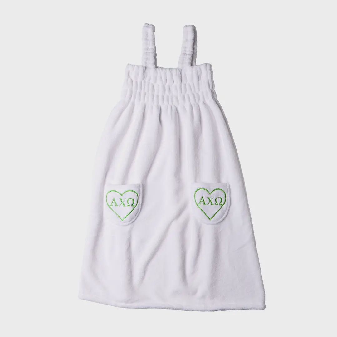 Sorority &amp; Greek Sweet Heart Spa Robe, Sorority: Alpha Chi Omega