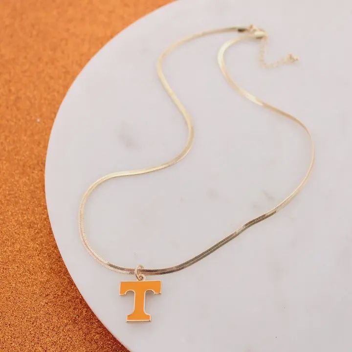 18” Tennessee Gold &amp; Enamel Logo Necklace