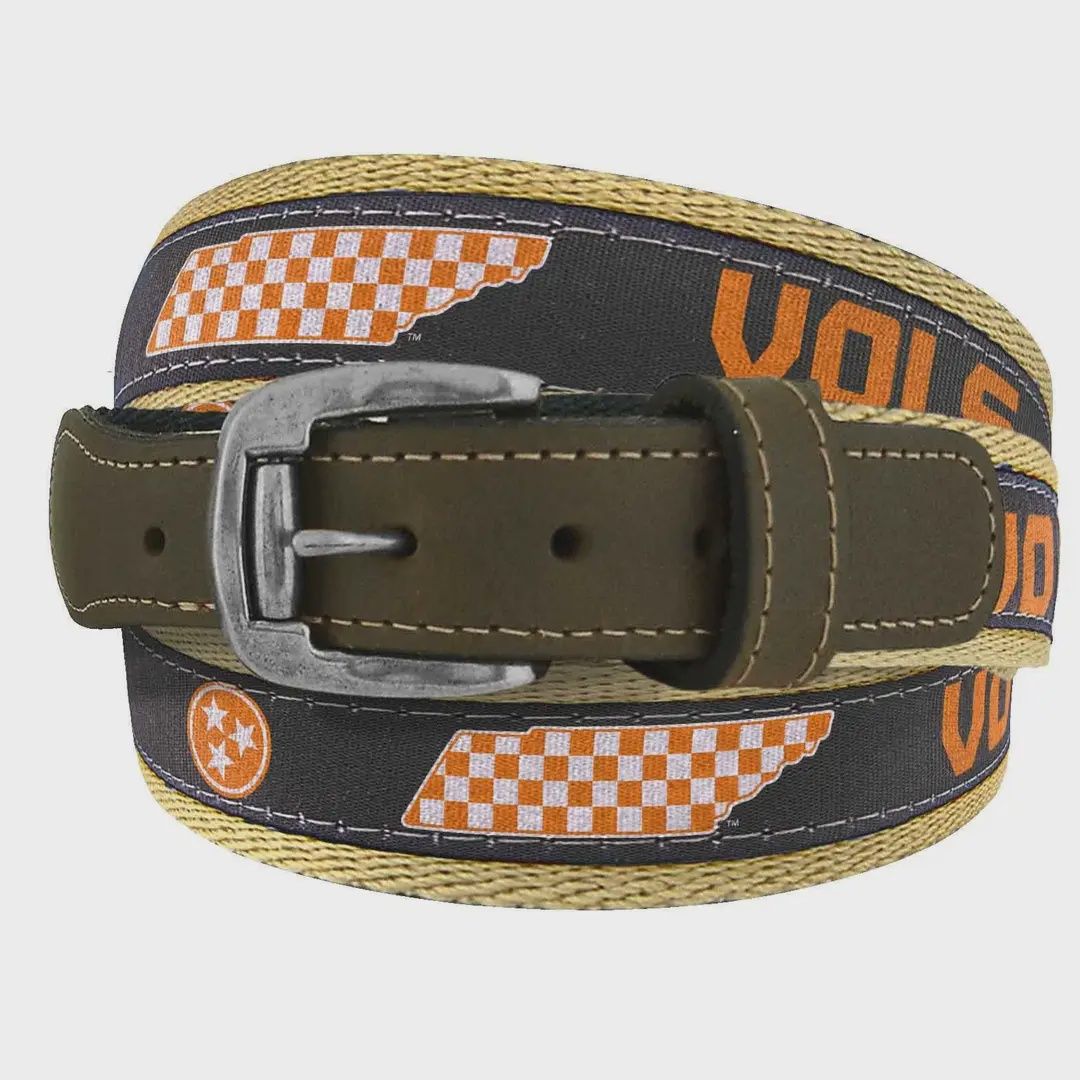 Tennessee Vols Men&#39;s Collegiate Stadium Collection Woven Ribbon Belt., Size: 32