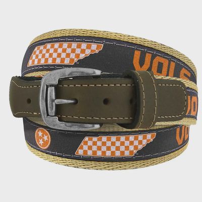 Tennessee Vols Men&#39;s Collegiate Stadium Collection Woven Ribbon Belt.