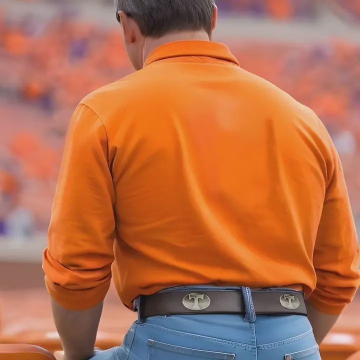 Tennessee Vols Men's Collegiate Leather Belt - Black