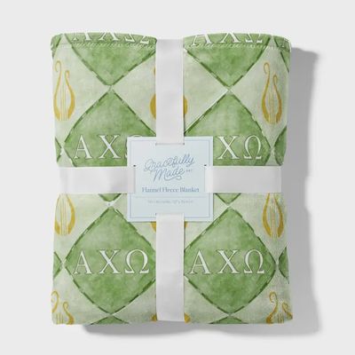 Alpha Chi Omega Flannel Fleece Blanket, Sorority