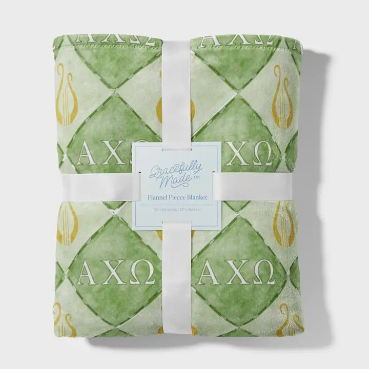 Alpha Chi Omega Flannel Fleece Blanket, Sorority