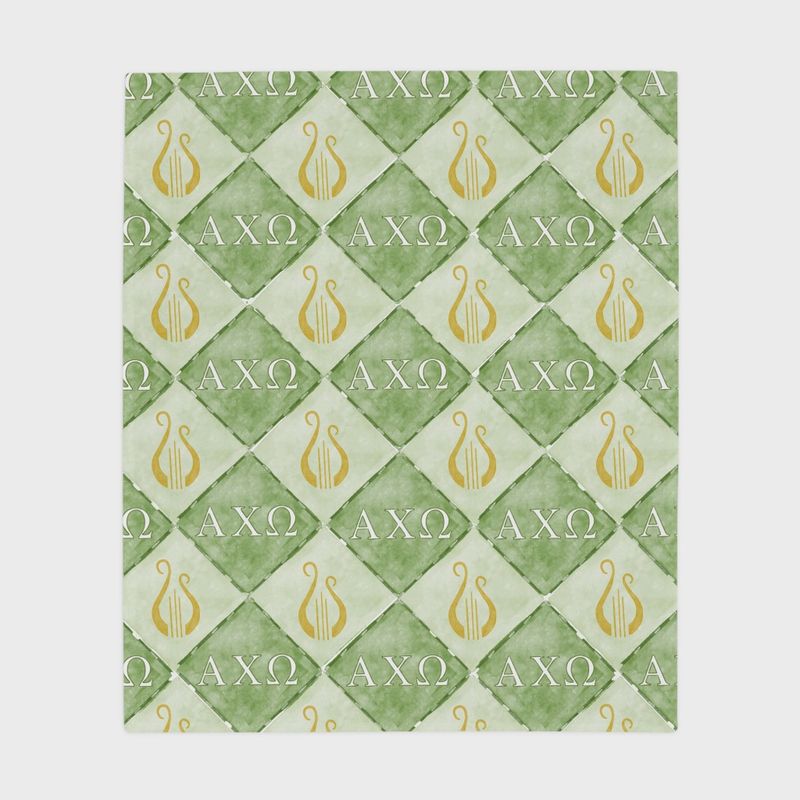 Alpha Chi Omega Flannel Fleece Blanket, Sorority